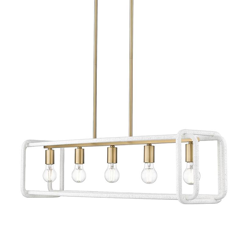 Golden Lighting 6085-LP WR Camden 5 Light 42" Wide Linear Pendant