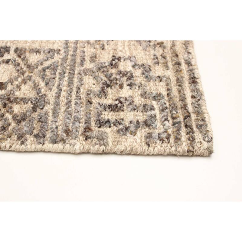 ECARPETGALLERY Hand-knotted Tangier Grey Wool Rug - 4'11 x 7'10