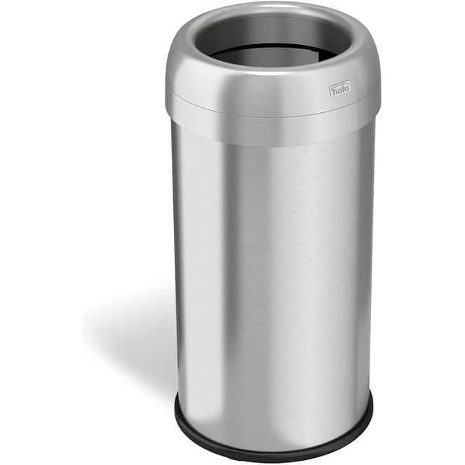 Halo Stainless Steel 16gallon DualDeodorizer Round Opentop Trash Can