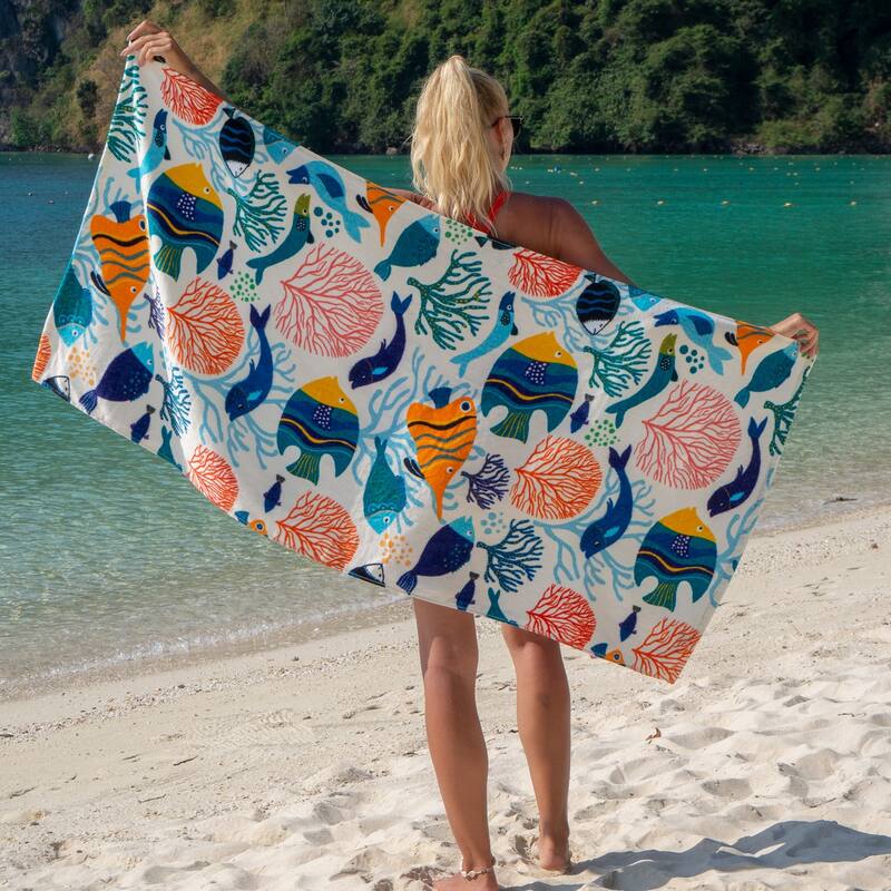 Arkwright Cotton Printed Novelty Beach Towel - 30x60 Inches