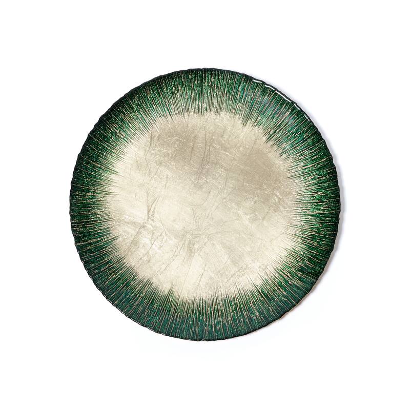 Celestial Rim Glass Dinner Plates, Set of 6