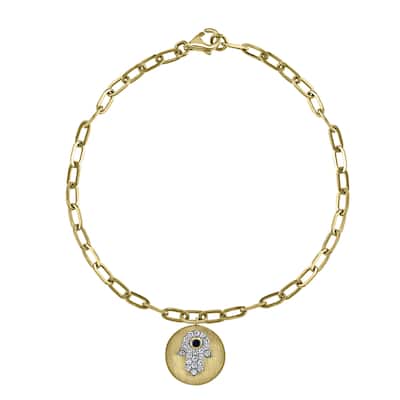 EFFY 14K Yellow Gold Diamond and Sapphire Hamsa Bracelet