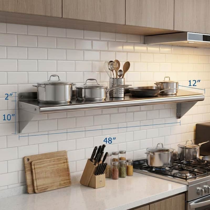 Stainless Steel Shelf Wall Mounted - Stainless Steel