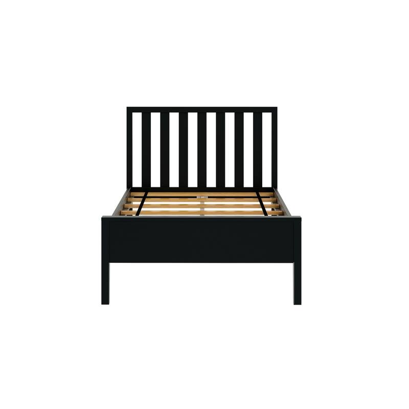 Max and Lily Scandinavian Twin-Size Bed with Slatted Headboard