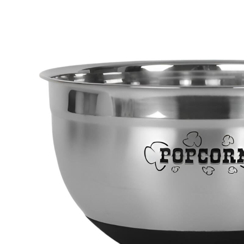 HomeRoots Sleek Stainless Steel Popcorn Serving Bowl - 10.00 in. x 5.50 in. x 5.00 in.