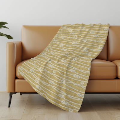 Premium Machine Washable ASB152 Nautical Rope Sherpa Throw Blanket