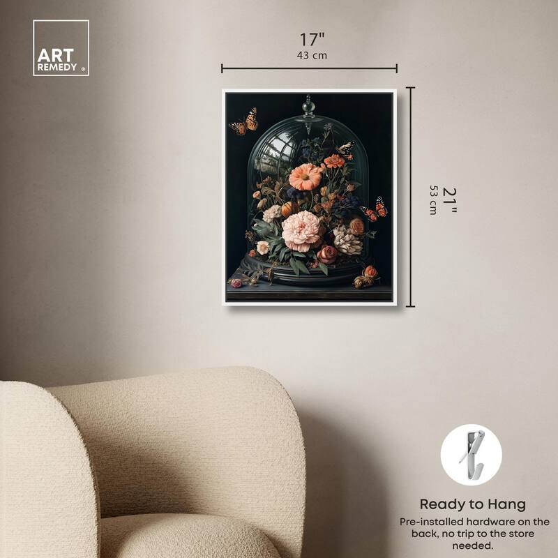 Bell Jar Garden I Canvas by Art Remedy
