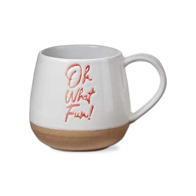 16 0z. Stoneware "Oh What Fun!" Sentiment Coffee, Tea, Hot Coco Mug
