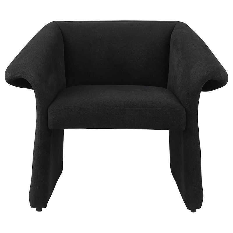 Allena Accent Chair, Contemporary Sloped Arms, Classic Black Fabric