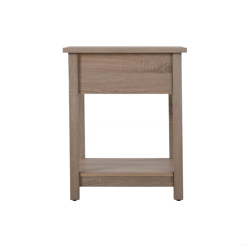 Contemporary Sandle Wood Nightstand with Spacious Top