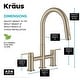 preview thumbnail 20 of 86, KRAUS Oletto Bridge Kitchen Faucet with 2-Function Pull-Down Sprayhead