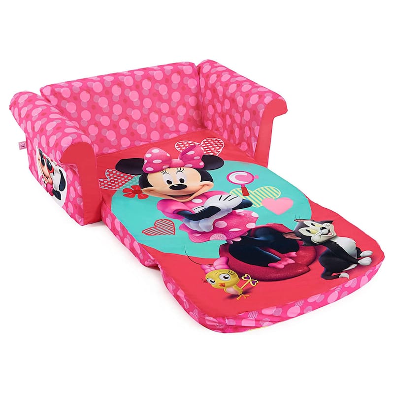Marshmallow Furniture Kids 2-in-1 Flip Open Foam Compress Sofa Bed, Mickey Mouse
