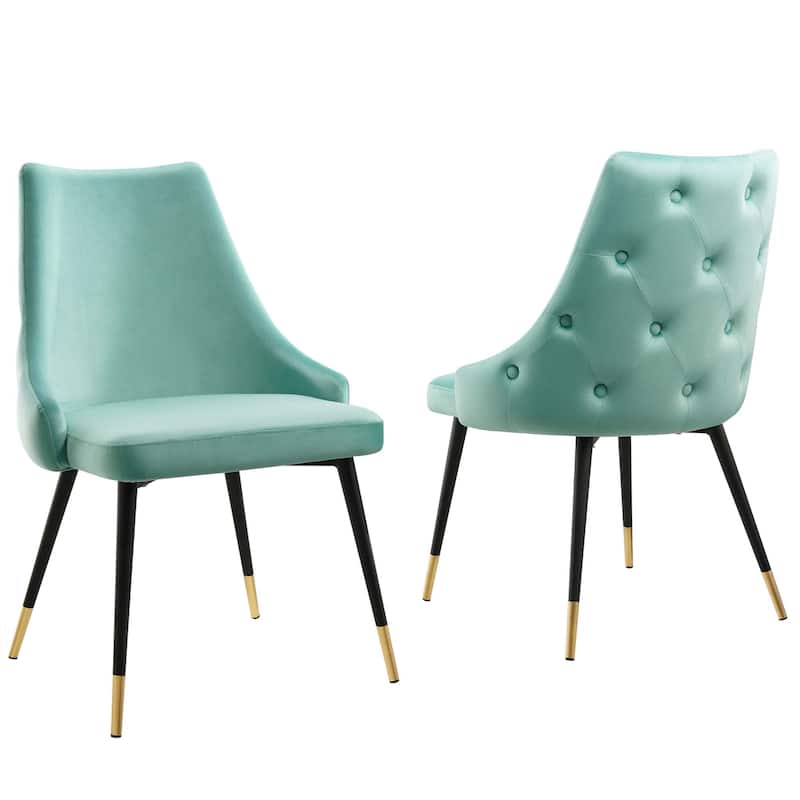 Modway Adorn Dining Side Chair Performance Velvet in Navy, Set of 2 - Mint