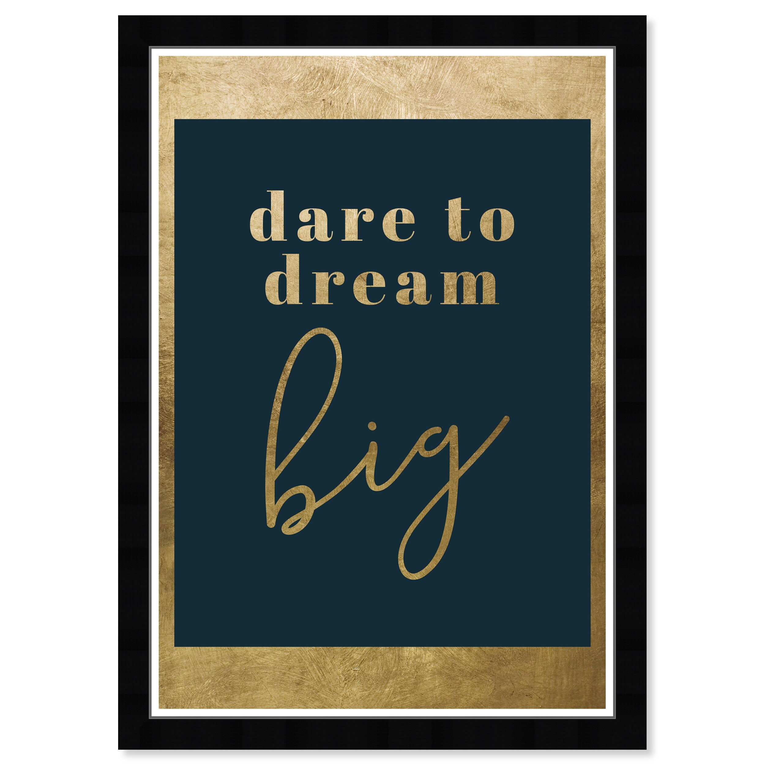 Dream Big Royal Navy Typography And Quotes Wall Art Framed Print Motivational Quotes