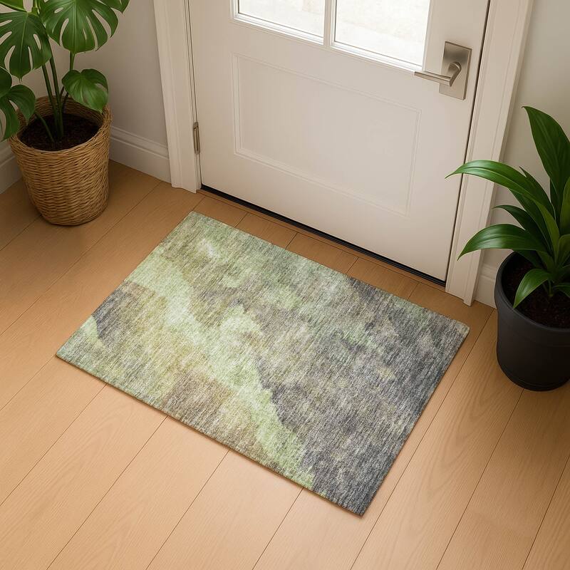 Premium Washable Super Soft Abstract Ombre Mayfield Rug - Aloe - 1'8" x 2'6"