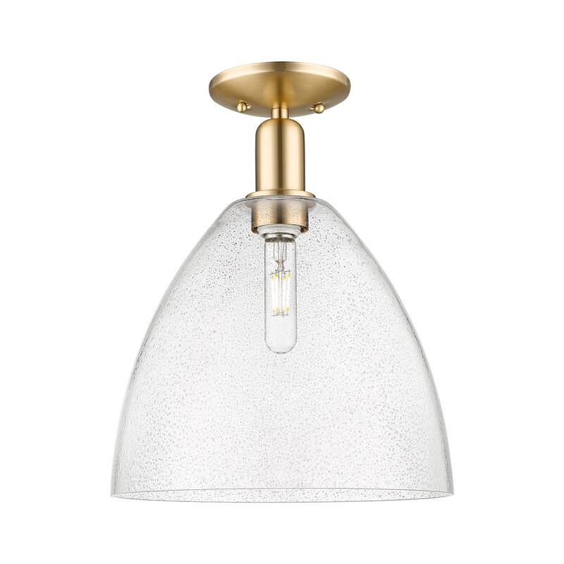 Innovations Lighting Endless Possibilities Arcadia - Bristol - 1 Light 12" Semi-Flush Mount - Champagne Bronze/Seedy
