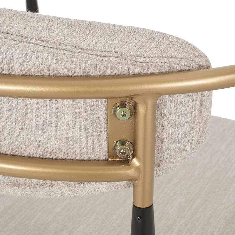Modern Industrial Elmore Upholstered Dining Chairs (Set of 2) with Iron Frame by Christopher Knight Home