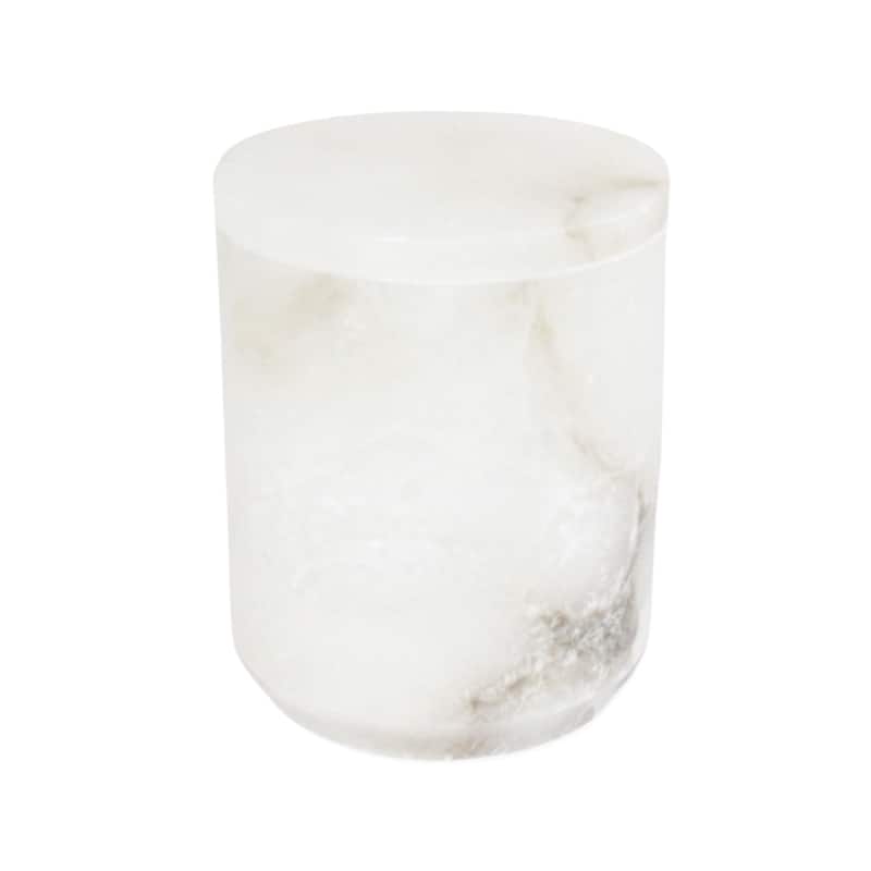 Med. Alabaster Canister - White