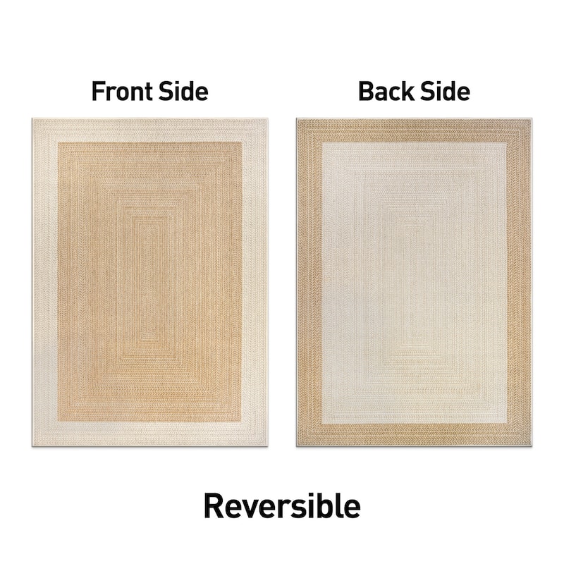 World Rug Gallery Contemporary Braided Weather Resistant Reversible Indoor/Outdoor Area Rug