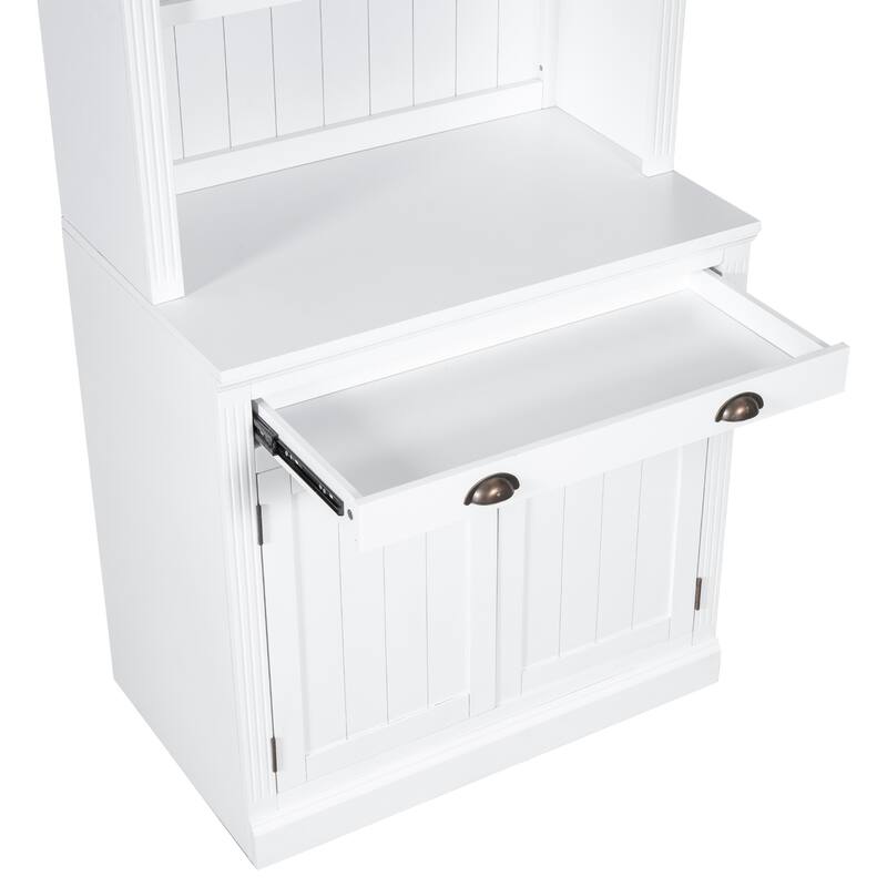 83.4"Tall Bookshelf with LED Lighting, Modern Bookcase with 2 Doors and 1 Drawer,Storage Bookcase with Open Shelves