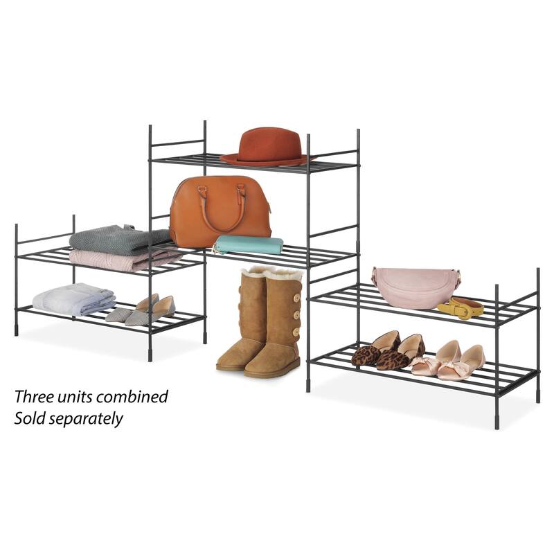 Whitmor 2-Tier Modular Stacking Shelf - Black