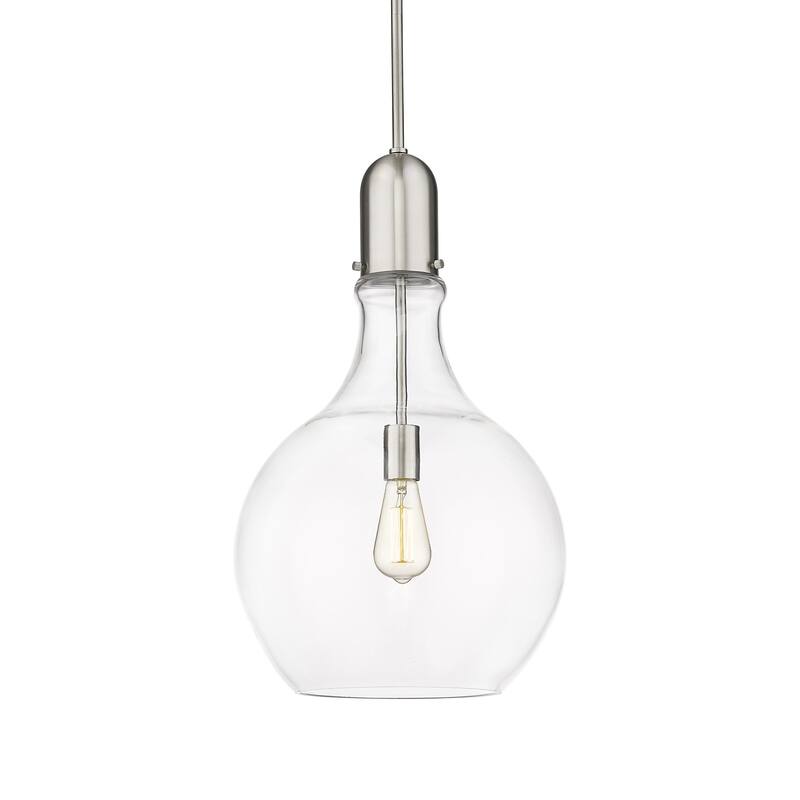 Innovations Lighting 492-1S-23-14 Amherst Pendant Amherst 14" Wide - Brushed Satin Nickel / Clear
