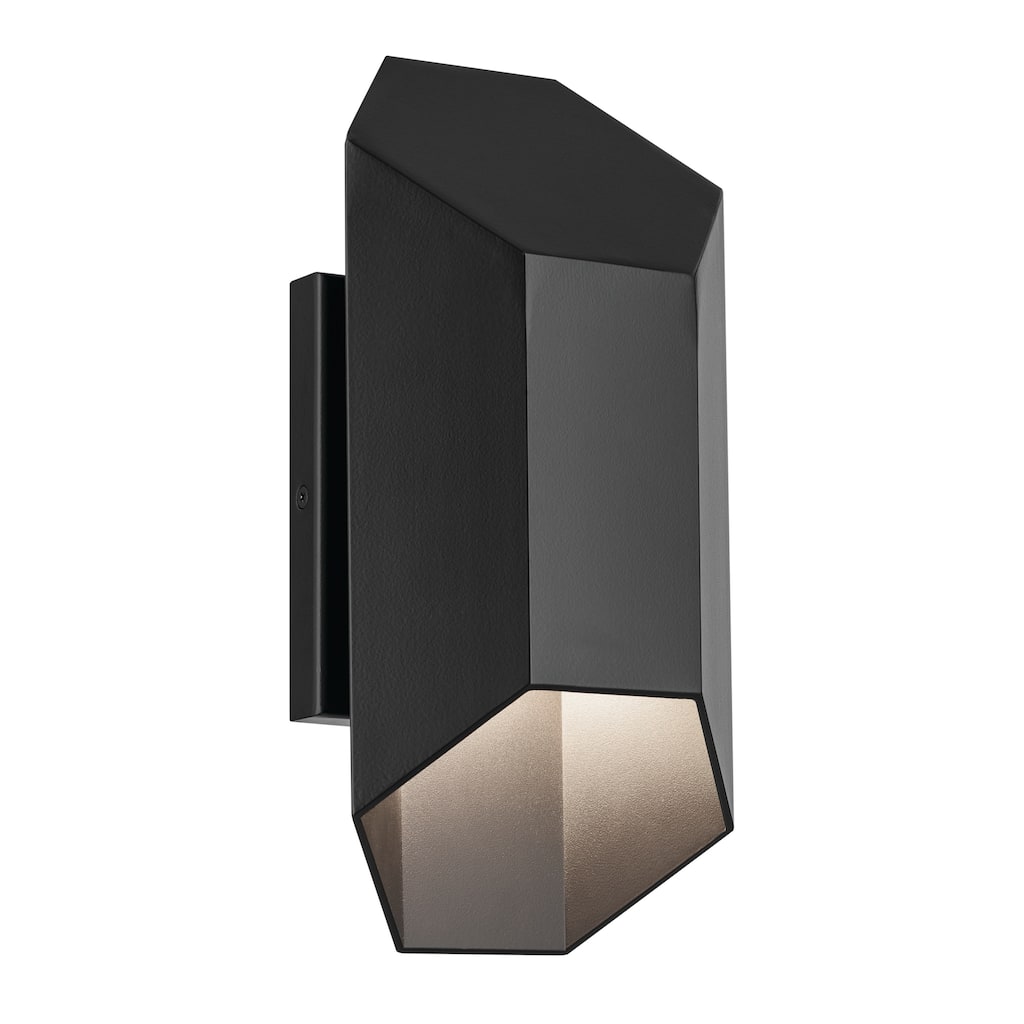 Kichler Lighting Estella 1-Light Integrated LED Black Outdoor Wall Sconce - 12