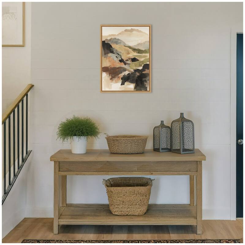 Kate and Laurel Sylvie Tonal Mountains II Framed Canvas by Amy Lighthall