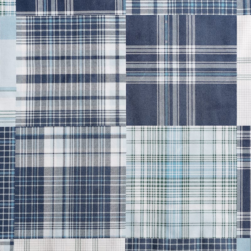 Nautica Mason Patchwork Reversible Cotton Navy Comforter Set