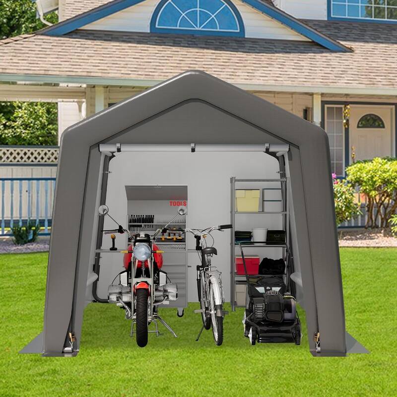 Portable Shed, Outdoor Storage Shelter, Heavy Duty Waterproof Storage Tent Sheds with Roll-up Zipper Door