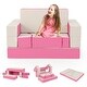 preview thumbnail 7 of 5, 4-in-1 Convertible Furniture 8PCS Climb and Crawl Foam Playset Pink