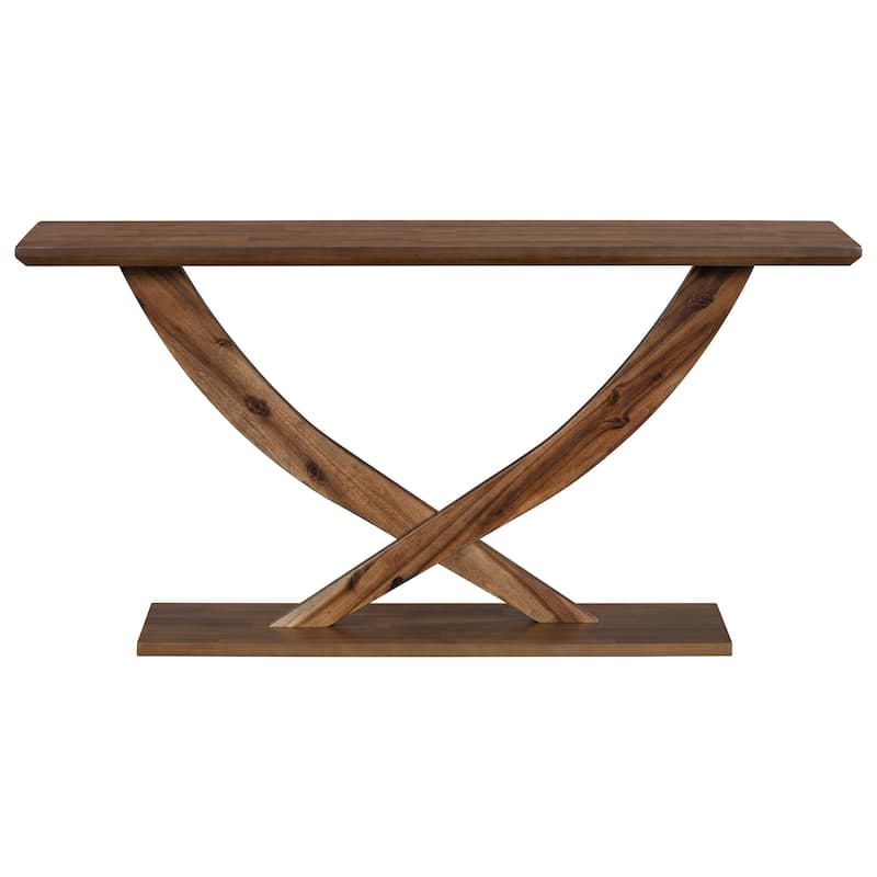 Rustic Console Table Brown Side Table Tea & Coffee Table