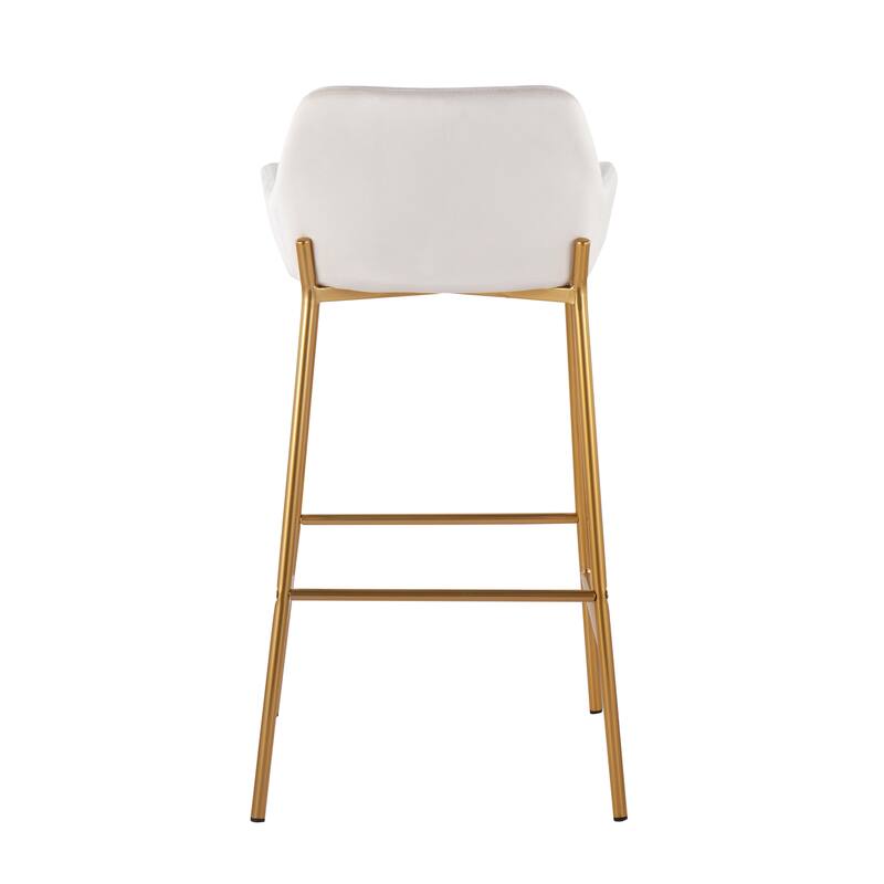 Silver Orchid Galotti Gold Fixed-Height Upholstered Bar Stool - Set of 2