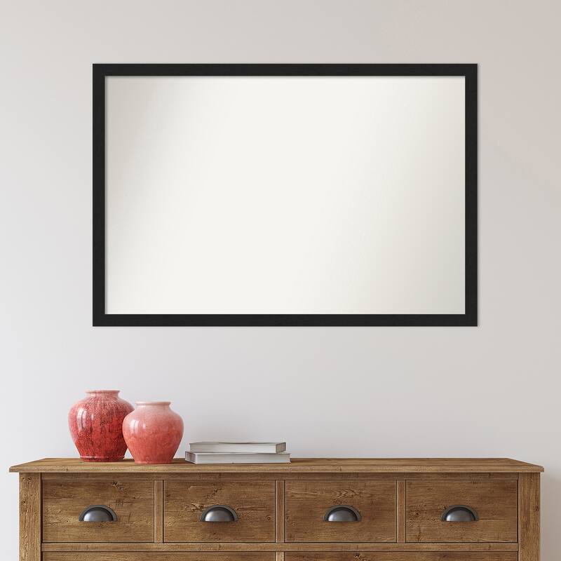 Non-Beveled Wall Mirror - Grace Brushed Metallic Black Narrow Frame