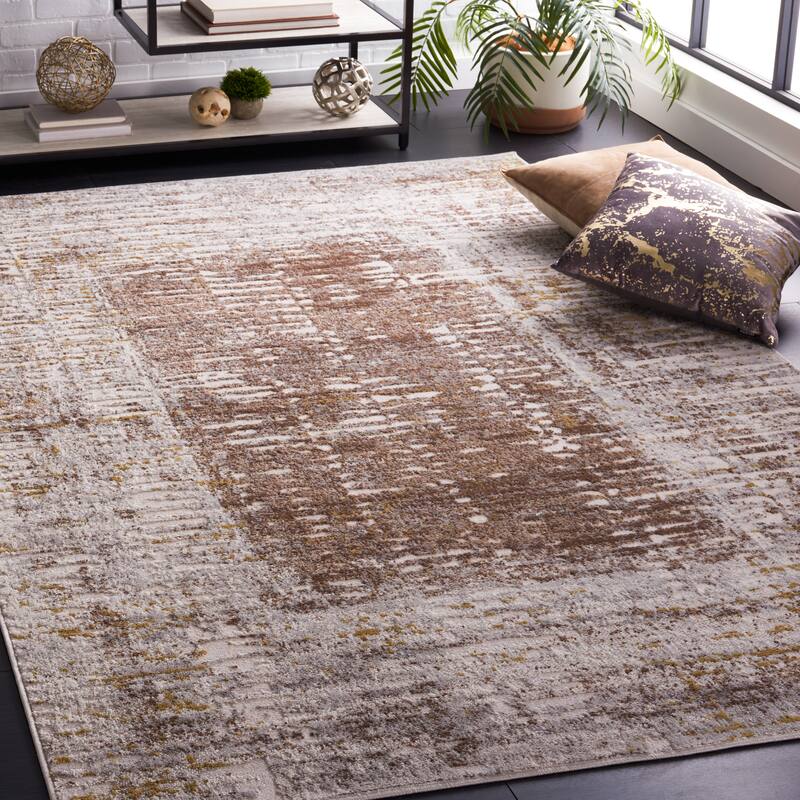 SAFAVIEH Palma Deetta Modern Abstract Rug - 4' x 6' - Beige/Brown
