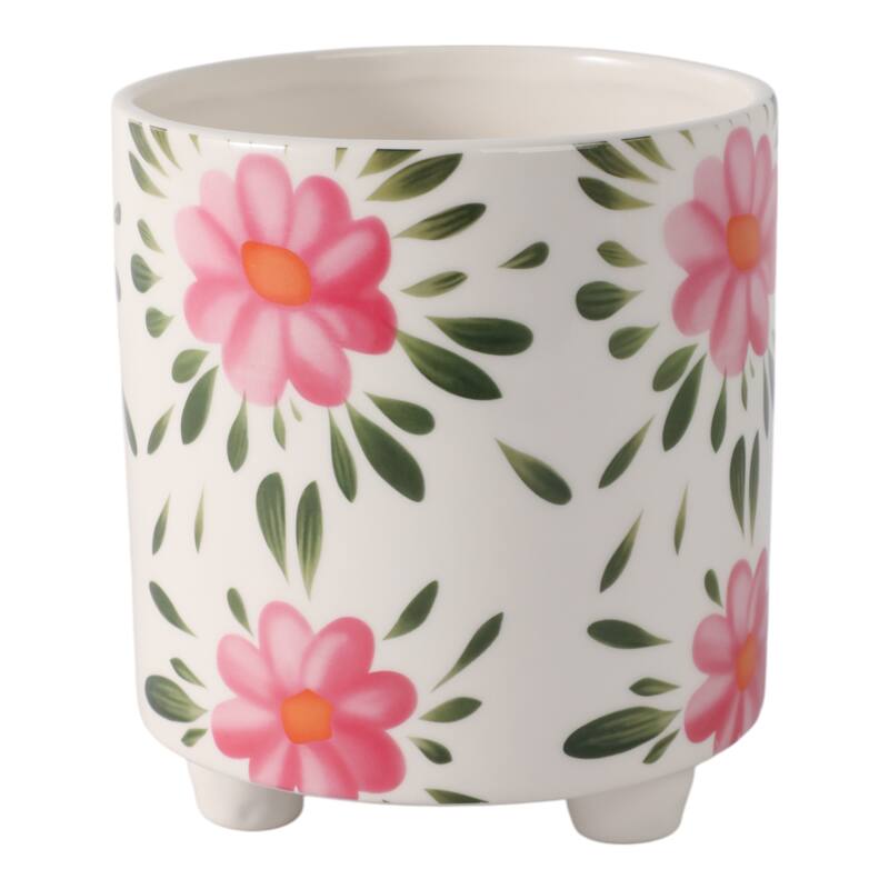 Planter Outdoor Stylish Cute Hand Painted Flower Design
