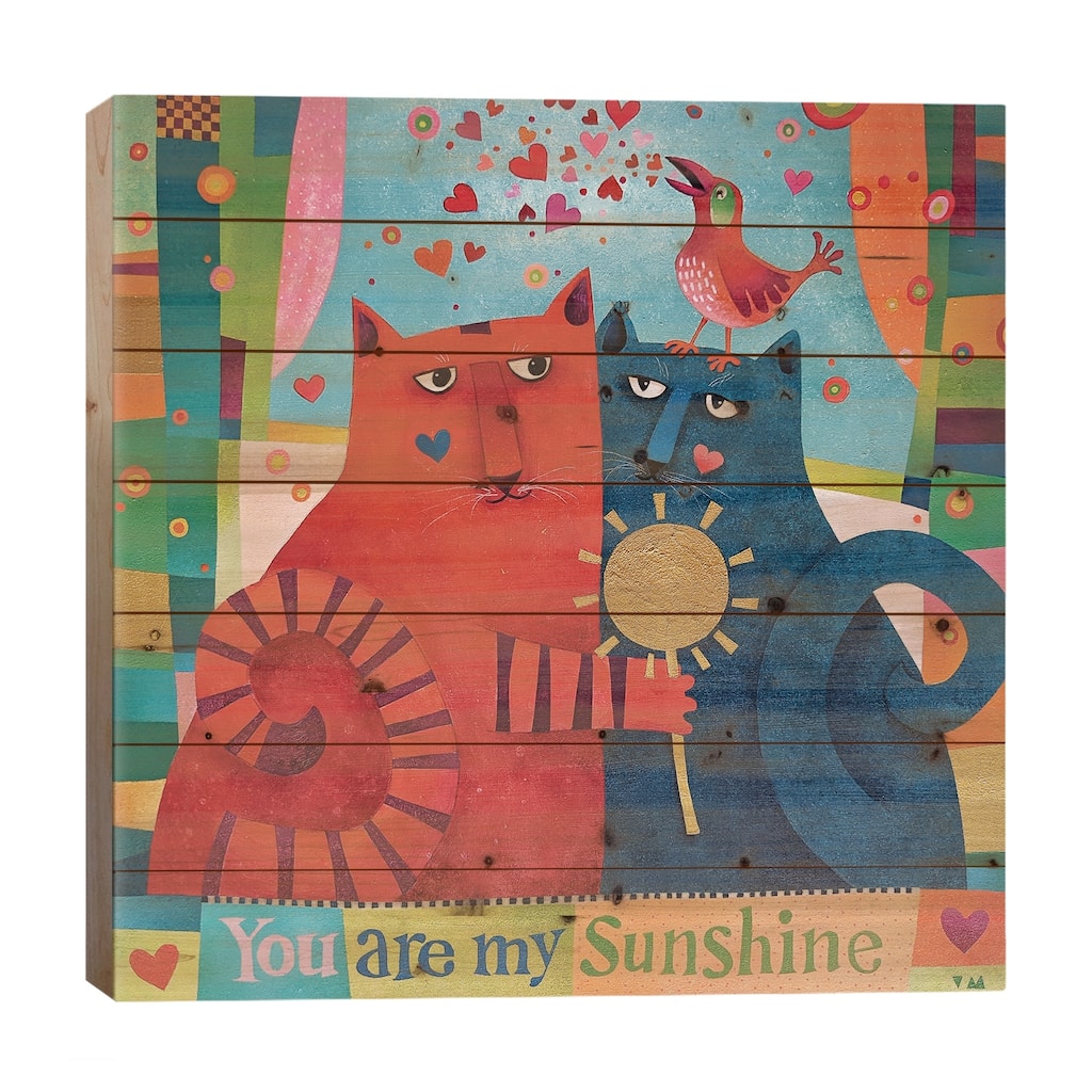 You Are My Sunshine Print On Wood by Vicky Mount - Multi-Color