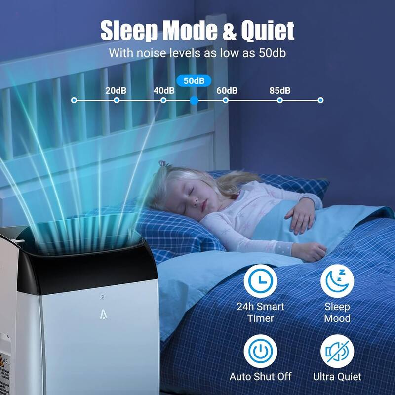 14000 BTU Portable Air Conditioners with Remote Control, 3-in-1 Free Standing Cooling AC Unit with Fan & Dehumidifier