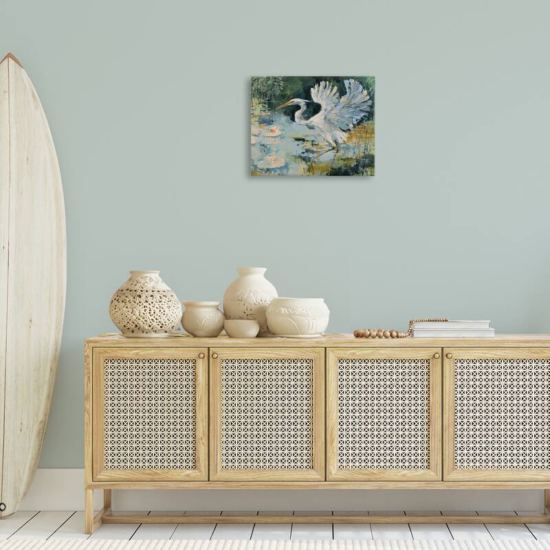 Stupell Heron with Spread Wings Canvas Wall Art Design By Dusza