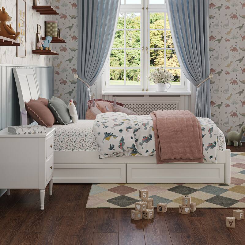 Andorra Platform Bed with Panel Footboard and Storage Drawers