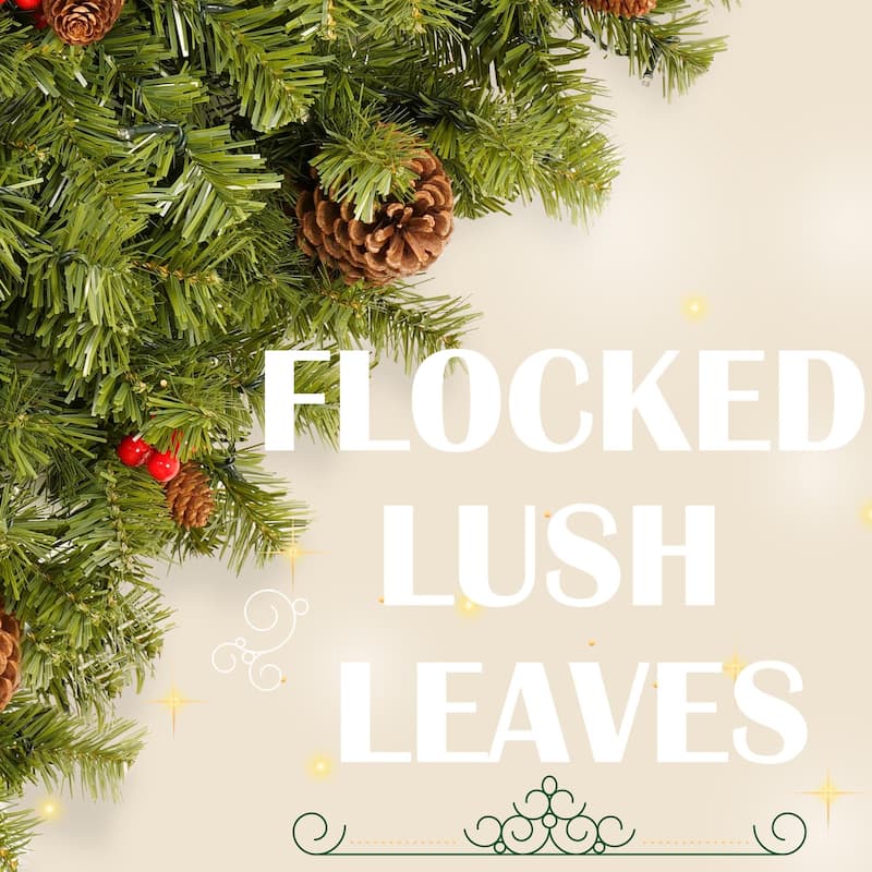 6ft Upside Down Hanging Quarter Tree,Christmas Tree Hanging from The Ceiling with 300 LED Warm White Lights,600 Lush Branch Tips