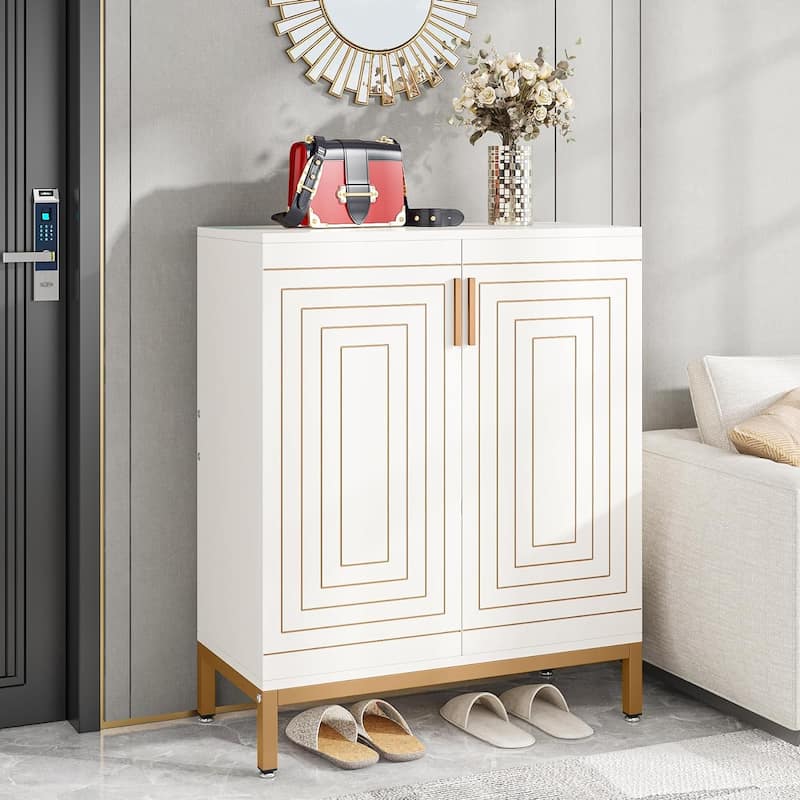 20 Pairs Modern Shoe Storage Cabinet with Doors, 6-Tier Freestanding Entryway Shoe Organizer Rack
