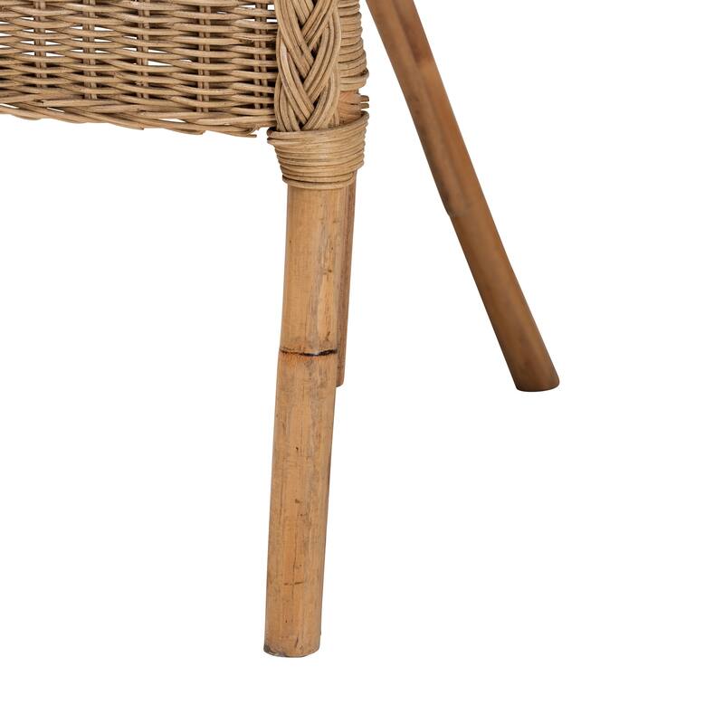 Abbey Modern Bohemian Natural Brown Antique Rattan Dining Chair