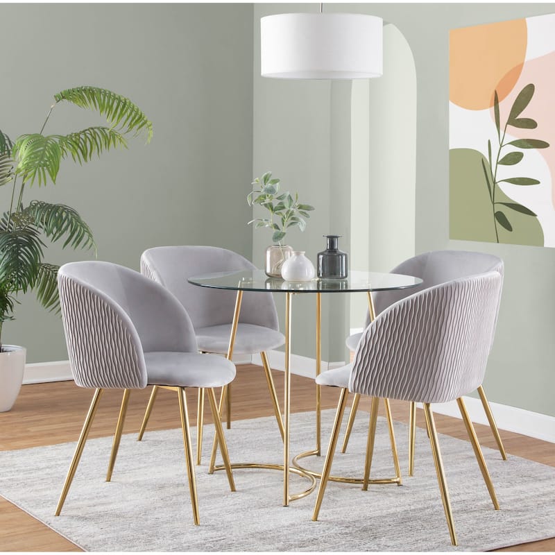 Silver Orchid Harding Pleated Waves Chair - Set of 2