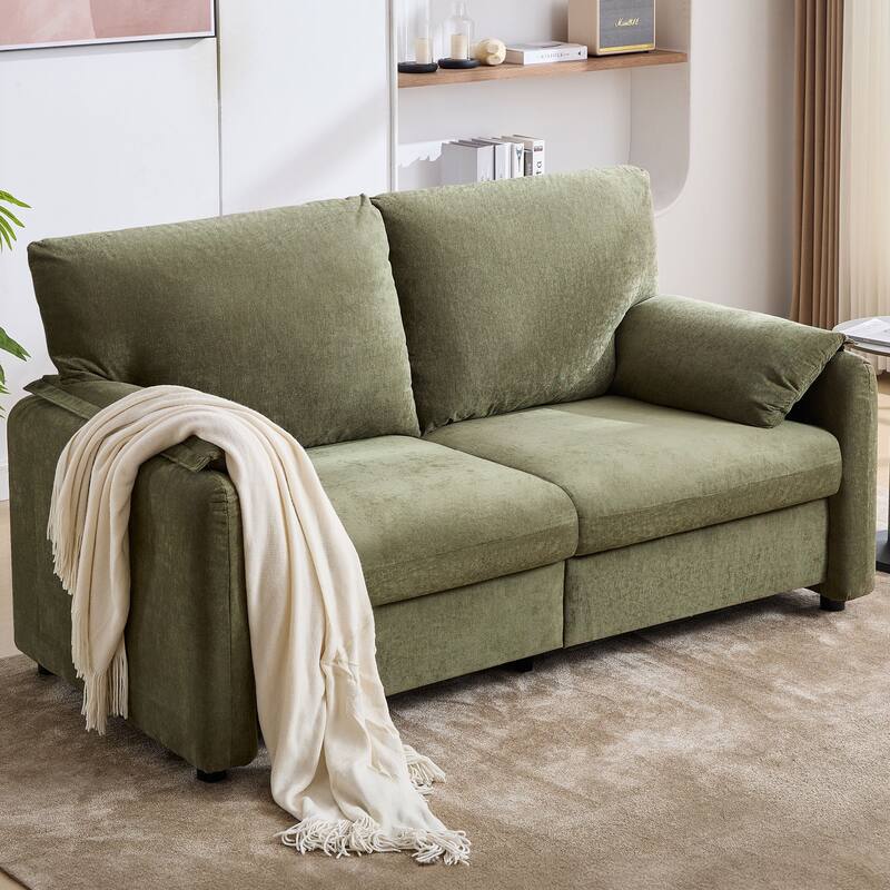 71.28" Chenille 2-Seater Sofa with Cloud-Like Cushion & Sponge Support