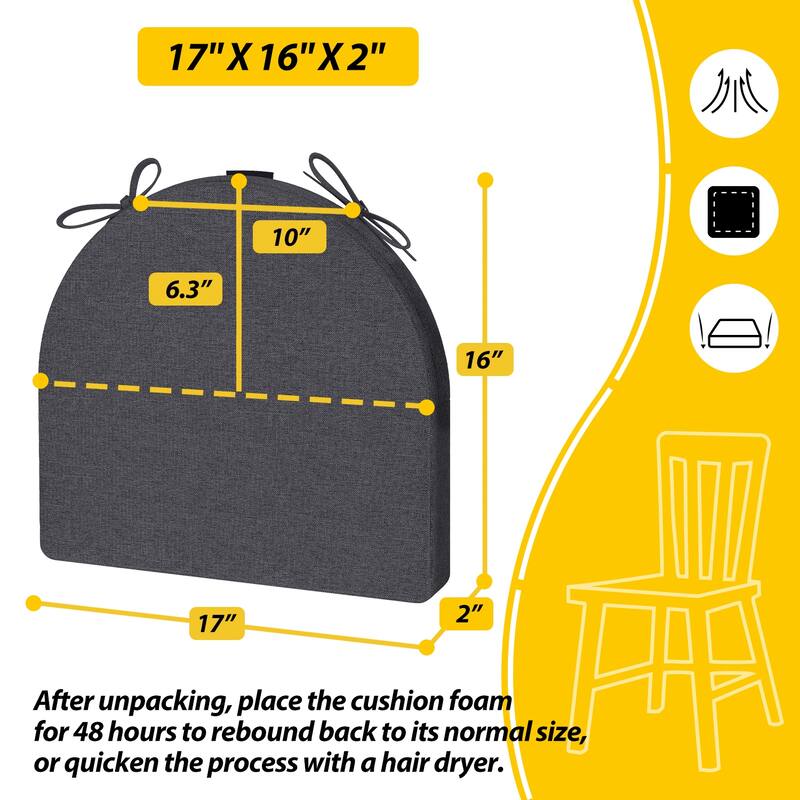 AAAAAcessories 17 in. X 16 in.Indoor Strap Non-slip Chair Cushion for Multi-scenario Setups (2 Pack) - N/A