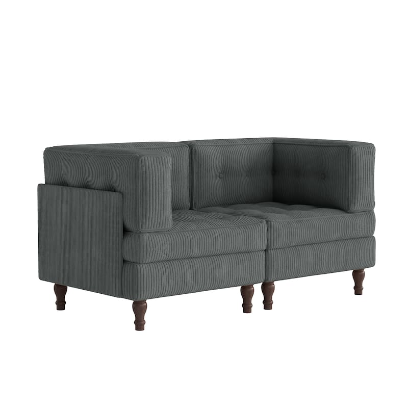 Oversized Sofa Corduroy Tufted Modular Sectional Set