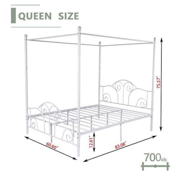Alazyhome Canopy Metal Bed Frame, Metal Slat Support On Sale Bed Bath & Beyond 35279164
