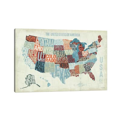 iCanvas "USA Modern Blue " by Michael Mullan Canvas Print