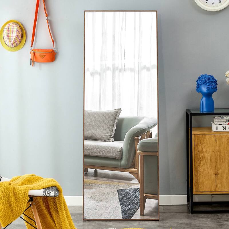 Solid wood frame fulllength mirror, floor mounted/wall mounted Bed